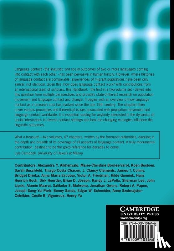 - The Cambridge Handbook of Language Contact