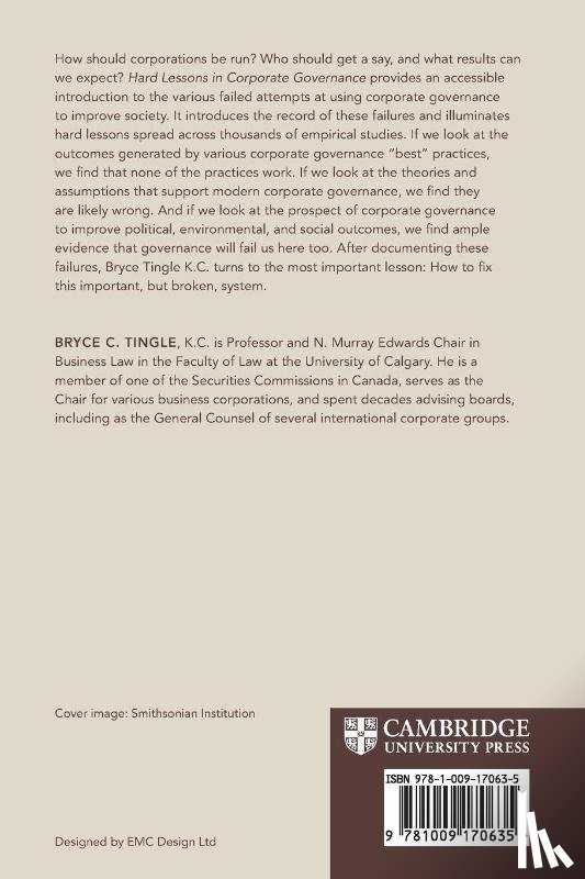 Tingle, Bryce C. (University of Calgary) - Hard Lessons in Corporate Governance