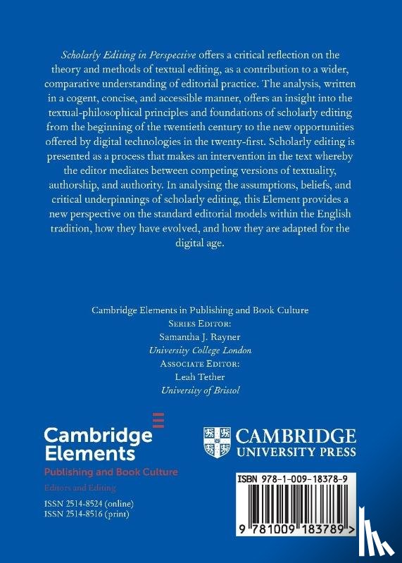 Van Mierlo, Wim (Loughborough University) - Scholarly Editing in Perspective
