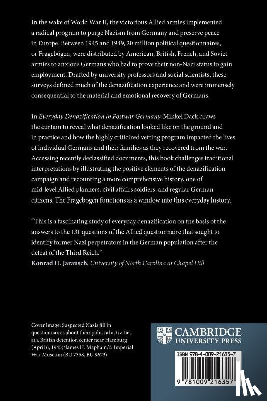 Dack, Mikkel (Rowan University - Everyday Denazification in Postwar Germany