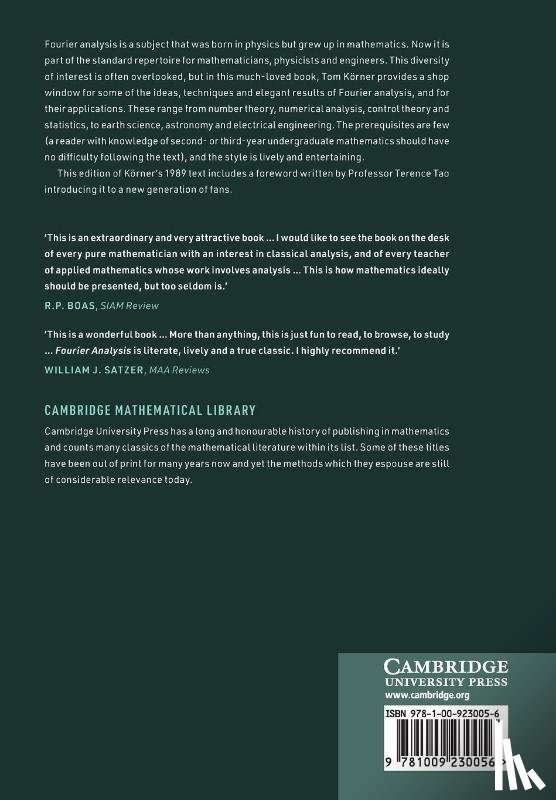Korner, T. W. (University of Cambridge) - Fourier Analysis