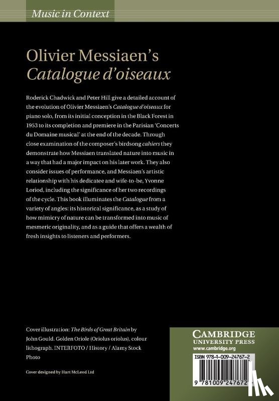 Chadwick, Roderick (Royal Academy of Music, Hill, Peter (University of Sheffield) - Olivier Messiaen's Catalogue d'oiseaux