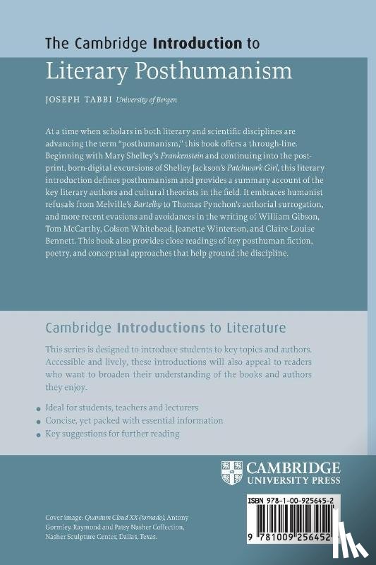 Tabbi, Joseph (Universitetet i Bergen - The Cambridge Introduction to Literary Posthumanism