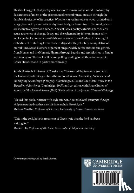 Nooter, Sarah (University of Chicago) - Greek Poetry in the Age of Ephemerality