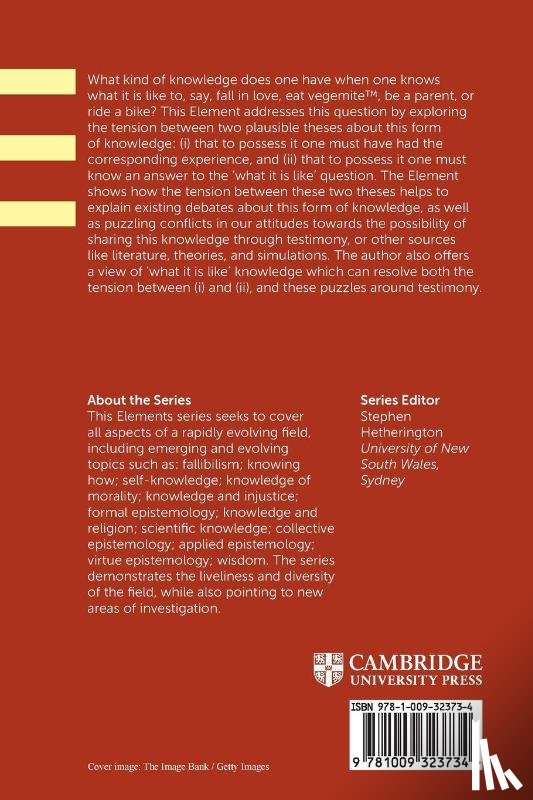 Cath, Yuri (La Trobe University) - Knowing What It Is Like