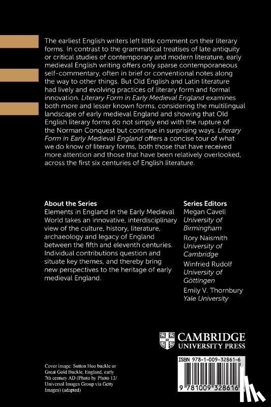 Lorden, Jennifer A. (William & Mary) - Literary Form in Early Medieval England