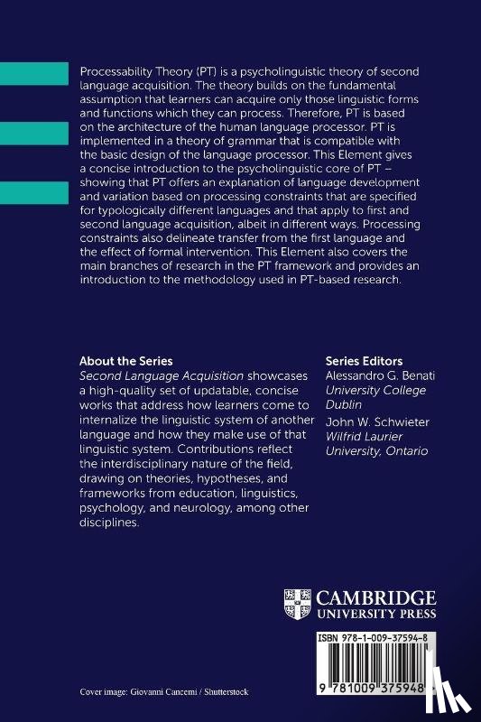 Pienemann, Manfred (Paderborn University), Lenzing, Anke (Innsbruck University) - Processability Theory