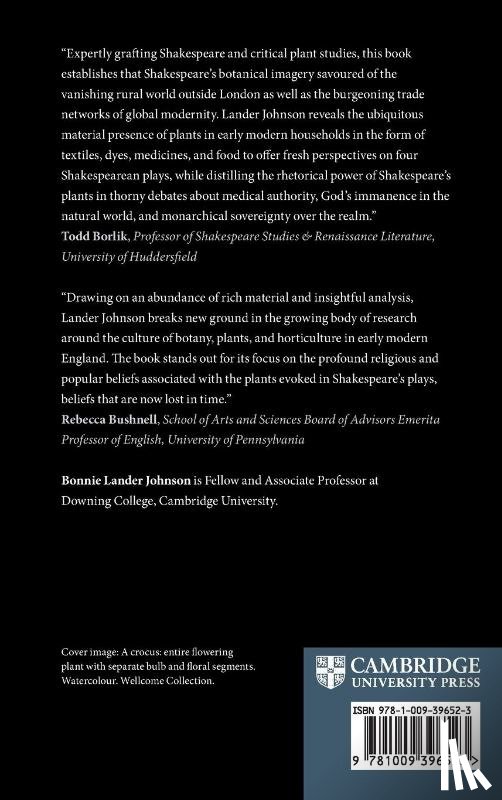 Lander Johnson, Bonnie (Newnham College - Botanical Culture and Popular Belief in Shakespeare's England