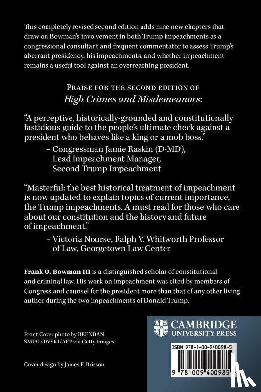 Bowman III, Frank O. (University of Missouri - High Crimes and Misdemeanors