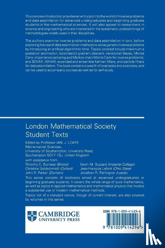 Sanz-Alonso, Daniel (University of Chicago), Stuart, Andrew (California Institute of Technology), Taeb, Armeen (University of Washington) - Inverse Problems and Data Assimilation