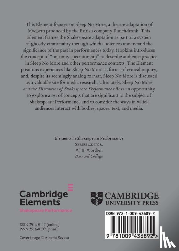 Hopkins, D. J. (San Diego State University) - Sleep No More and the Discourses of Shakespeare Performance