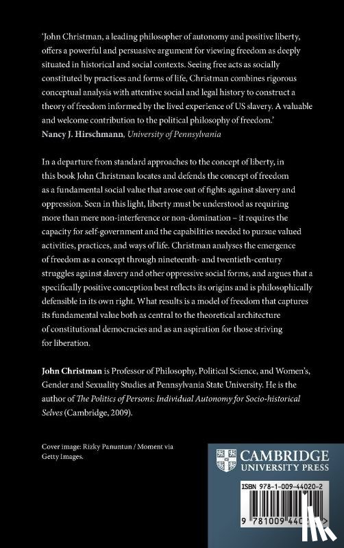 Christman, John (Pennsylvania State University) - Reconceiving Freedom from the Shadows of Slavery