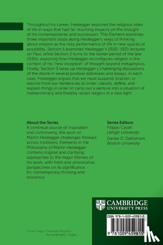 Crowe, Benjamin D. (Boston University) - Heidegger on Religion