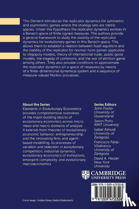 Mendoza-Palacios, Saul (Centro de Investigacion y Docencia Economicas), Hernandez-Lerma, Onesimo (Centro de Investigacion y de Estudios Avanzados del IPN) - Evolutionary Games and the Replicator Dynamics