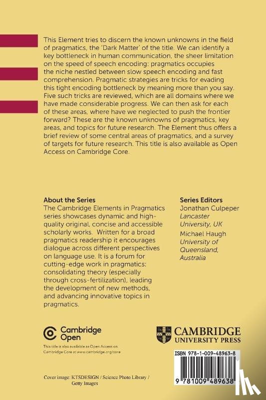 Levinson, Stephen C. (Max Planck Institute for Psycholinguistics) - The Dark Matter of Pragmatics