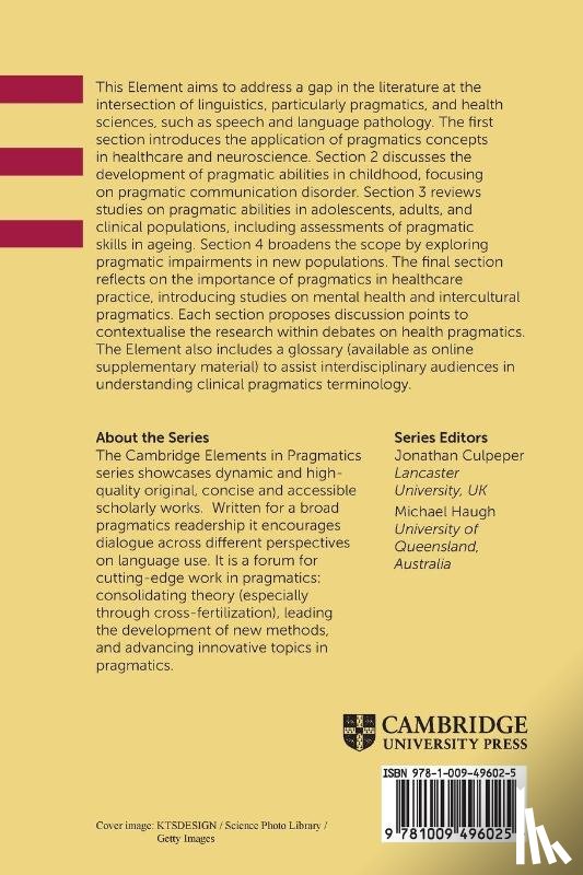 Garraffa, Maria (University of East Anglia and Universitetet i Oslo), Mazzaggio, Greta (Universita di Firenze) - Pragmatics in the Health Sciences