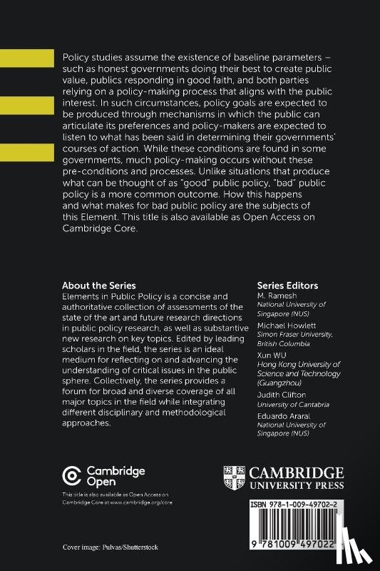 Howlett, Michael (Simon Fraser University), Leong, Ching (National University of Singapore), Legrand, Tim (University of Adelaide) - Bad Public Policy