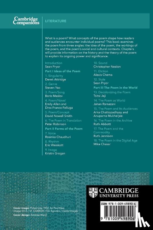  - The Cambridge Companion to the Poem