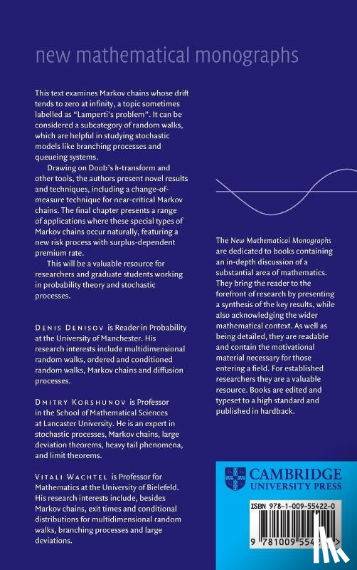 Denisov, Denis (University of Manchester), Korshunov, Dmitry (Lancaster University), Wachtel, Vitali (Universitat Bielefeld - Markov Chains with Asymptotically Zero Drift