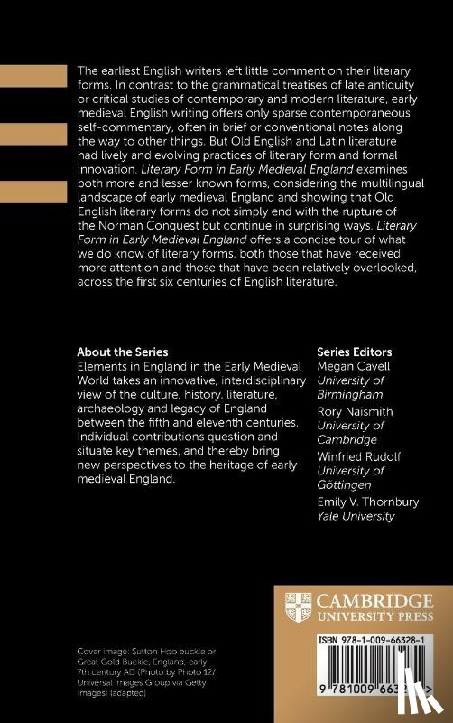 Lorden, Jennifer A. (William & Mary) - Literary Form in Early Medieval England