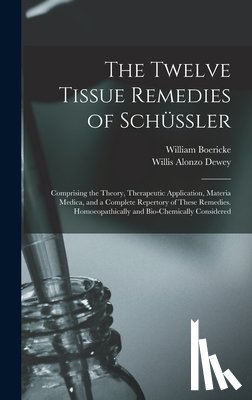 Dewey, Willis Alonzo - The Twelve Tissue Remedies of Schüssler: Comprising the Theory, Therapeutic Application, Materia Medica, and a Complete Repertory of These Remedies. H