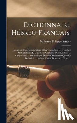 Sander, Nathaniel Philippe - Dictionnaire Hebreu-Francais,