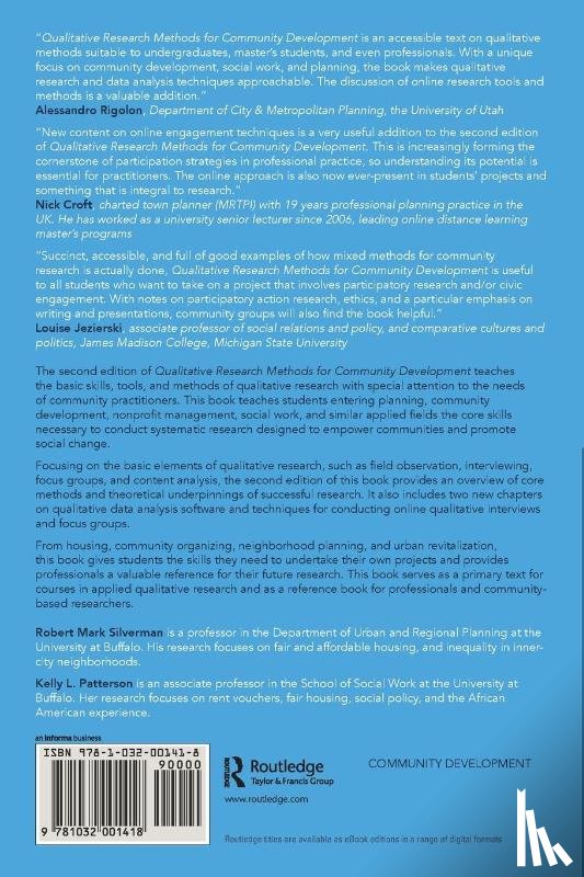 Silverman, Robert Mark (University at Buffalo, Patterson, Kelly (University at Buffalo - Qualitative Research Methods for Community Development