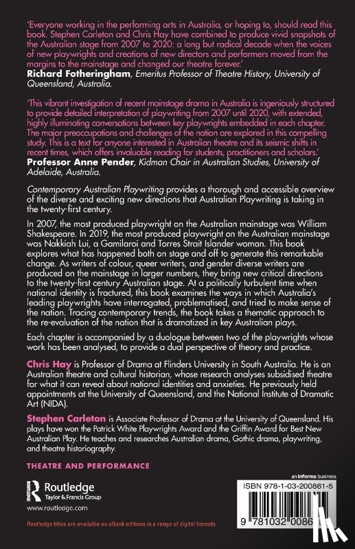 Hay, Chris (Flinders University, Carleton, Stephen (University of Queensland - Contemporary Australian Playwriting