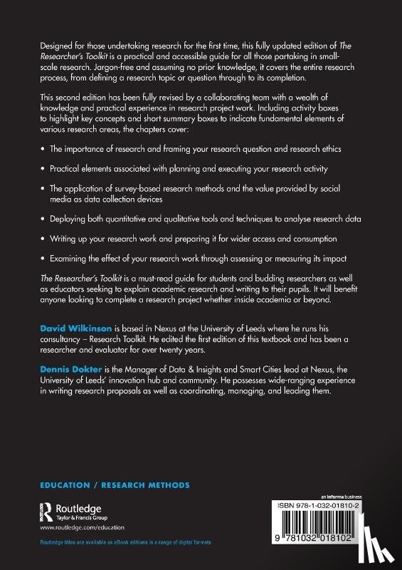 Wilkinson, David (Research Fellow within the Work-Based Learning Unit at the University of Leeds), Dokter, Dennis - The Researcher's Toolkit