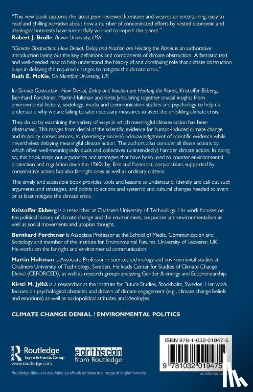 Ekberg, Kristoffer, Forchtner, Bernhard (University of Leicester, Hultman, Martin, Jylha, Kirsti M. - Climate Obstruction