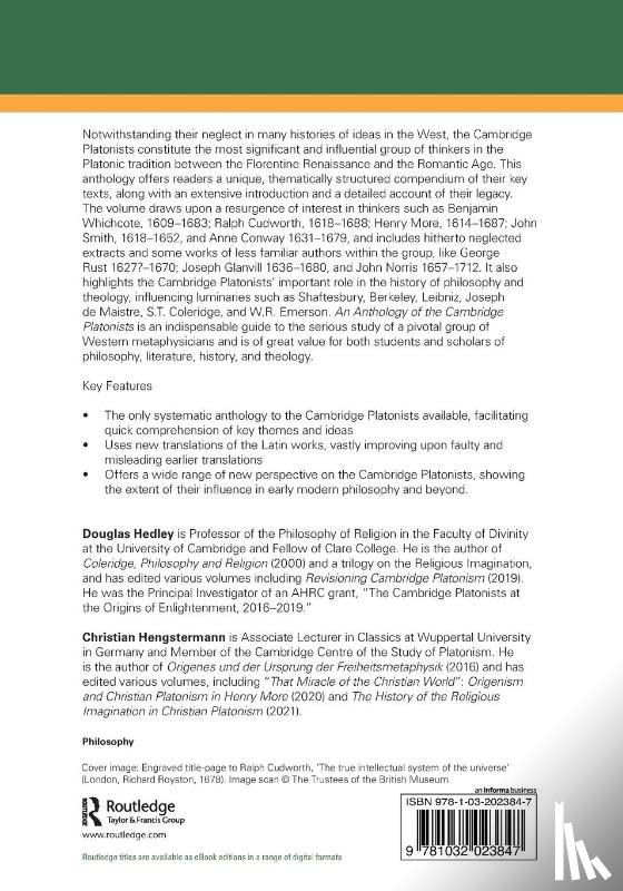  - An Anthology of the Cambridge Platonists