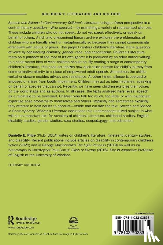 Price, Danielle E. - Speech and Silence in Contemporary Children’s Literature