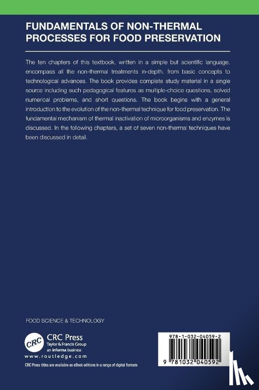 Chakraborty, Snehasis, Dhar, Rishab - Fundamentals of Non-Thermal Processes for Food Preservation