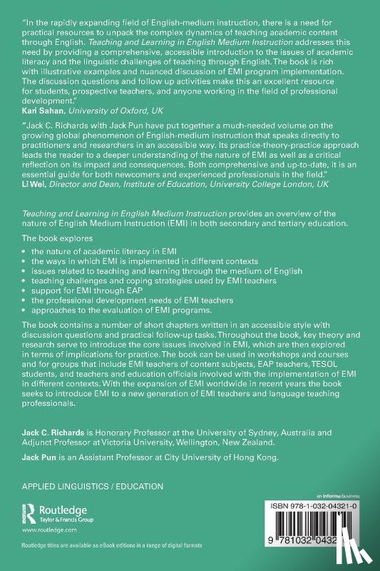 Richards, Jack C., Pun, Jack (The Chinese University of Hong Kong - Teaching and Learning in English Medium Instruction