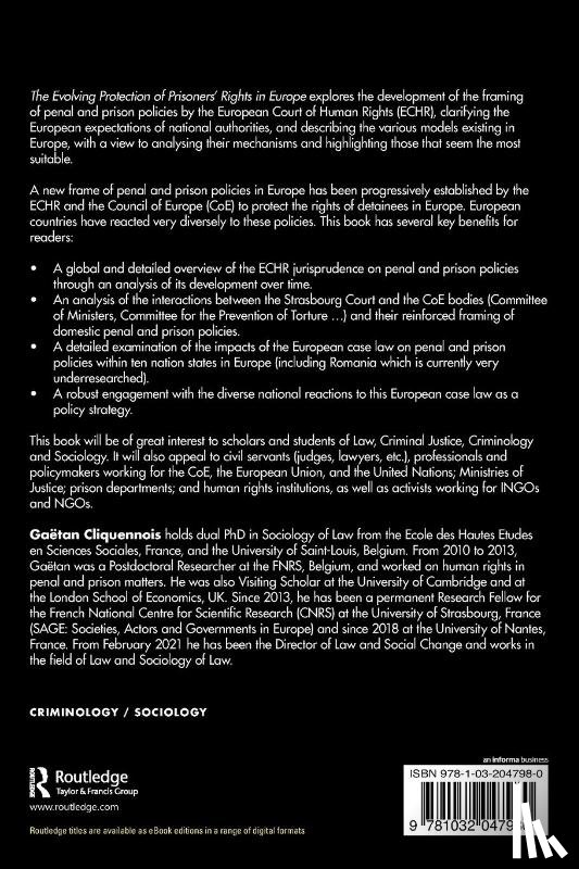  - The Evolving Protection of Prisoners’ Rights in Europe