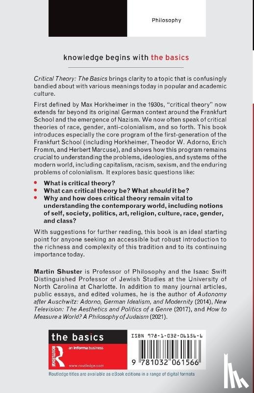 Shuster, Martin - Critical Theory: The Basics
