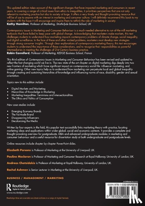 Parsons, Elizabeth, Maclaran, Pauline (Royal Holloway, Chatzidakis, Andreas, Ashman, Rachel - Contemporary Issues in Marketing and Consumer Behaviour