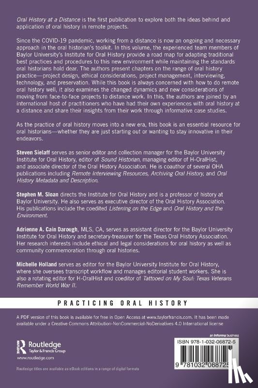 Sielaff, Steven (Baylor University, Sloan, Stephen M. (Baylor University, Cain Darough, Adrienne A. (Baylor University, Holland, Michelle (Baylor University - Oral History at a Distance