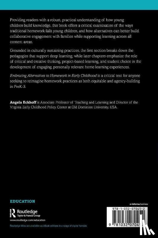 Eckhoff, Angela (Old Dominion University - Embracing Alternatives to Homework in Early Childhood