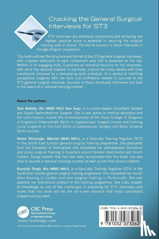 Abdalla, Sala (Imperial College London, Shivarajan, Amber (King's College Hospital, Singh, Kaushiki (South East London General Surgery - Cracking the General Surgical Interviews for ST3