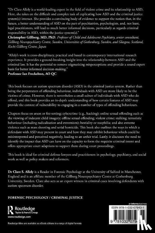 Allely, Clare S. - Autism Spectrum Disorder in the Criminal Justice System