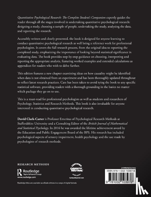 Clark-Carter, David (University of Staffordshire) - Quantitative Psychological Research