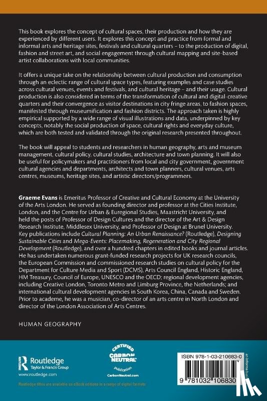 Evans, Graeme (University of the Arts London - Cultural Spaces, Production and Consumption