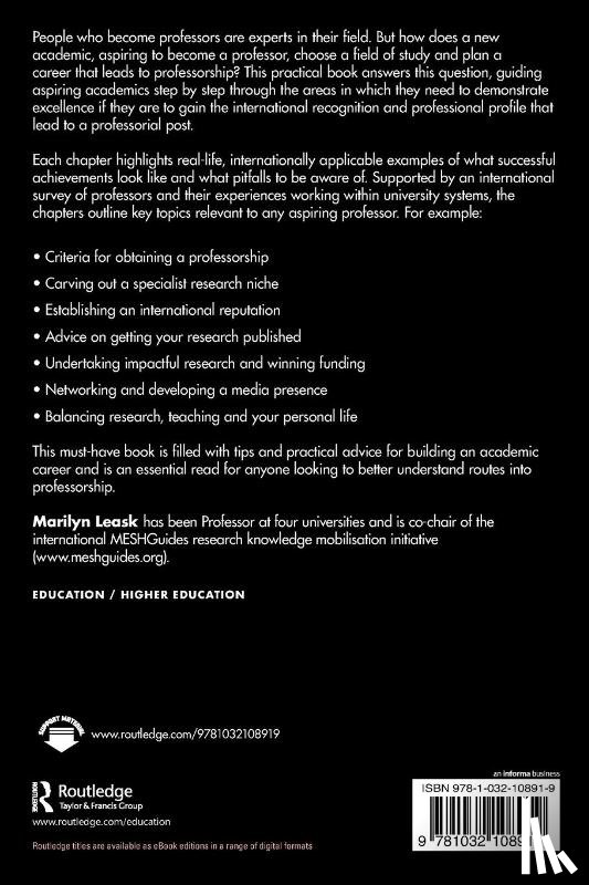 Leask, Marilyn - Pathways to Professorship