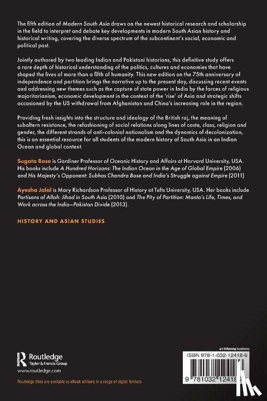 Bose, Sugata (Harvard University, Jalal, Ayesha (Tufts University - Modern South Asia