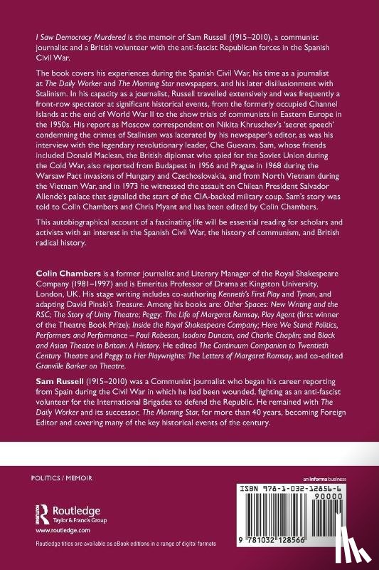 Chambers, Colin (Kingston University, Russell, Sam (Journalist - I Saw Democracy Murdered