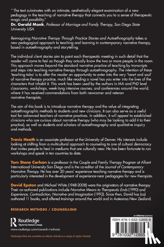  - Reimagining Narrative Therapy Through Practice Stories and Autoethnography