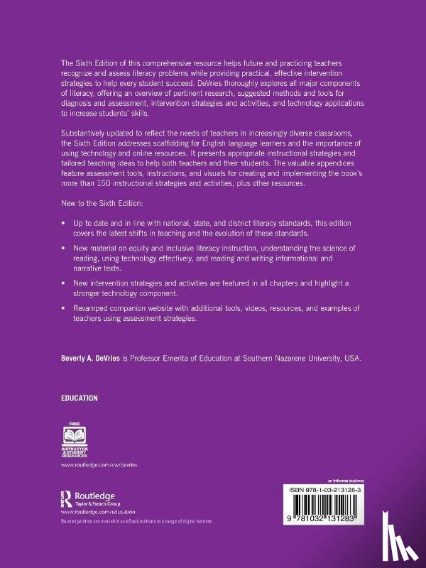 DeVries, Beverly A. (Southern Nazarene University - Literacy Assessment and Intervention for Classroom Teachers