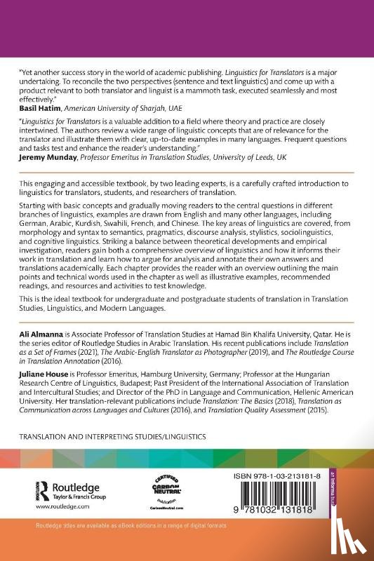 Almanna, Ali, House, Juliane - Linguistics for Translators