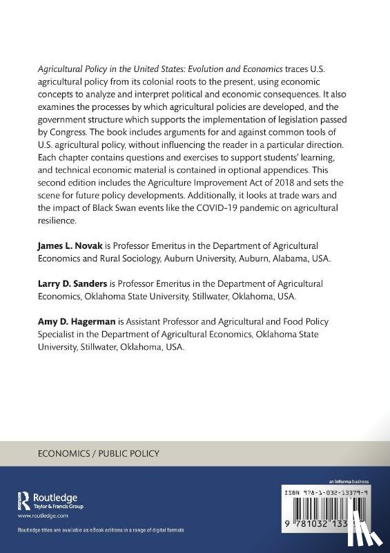 Novak, James L. (Auburn University, Sanders, Larry D. (Oklahoma State University, Hagerman, Amy D. - Agricultural Policy in the United States